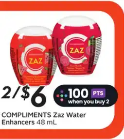 Sobeys COMPLIMENTS Zaz Water Enhancers offer