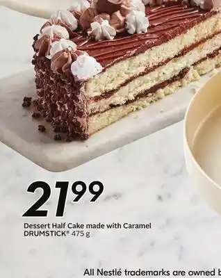 Sobeys Dessert Half Cake made with Caramel DRUMSTICK offer