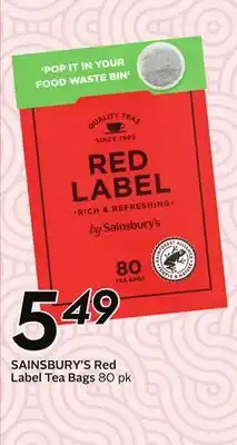 Sobeys SAINSBURY'S Red Label Tea Bags offer