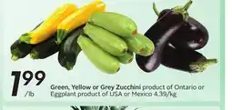 Sobeys Green, Yellow or Grey Zucchini offer