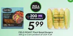 Sobeys FIELD ROAST Plant Based Burgers offer