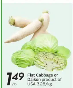 Sobeys Flat Cabbage or Daikon offer