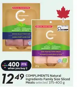 Sobeys COMPLIMENTS Natural Ingredients Family Size Sliced Meats offer