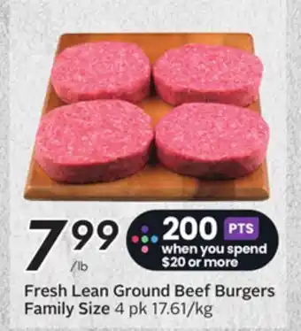 Sobeys Fresh Lean Ground Beef Burgers offer