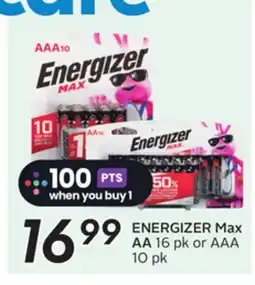 Sobeys ENERGIZER Max AA offer