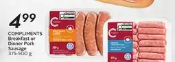 Sobeys COMPLIMENTS Breakfast or Dinner Pork Sausage offer