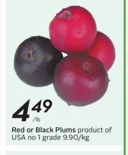 Sobeys Red or Black Plums offer