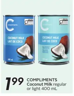 Sobeys COMPLIMENTS Coconut Milk offer