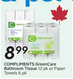 Sobeys COMPLIMENTS GreenCare Bathroom Tissue offer