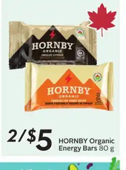 Sobeys HORNBY Organic Energy Bars offer