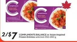 Sobeys COMPLIMENTS BALANCE or Asian-Inspired Frozen Entrées offer