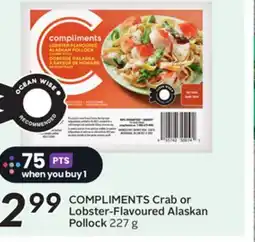 Sobeys COMPLIMENTS Crab or Lobster-Flavoured Alaskan Pollock offer