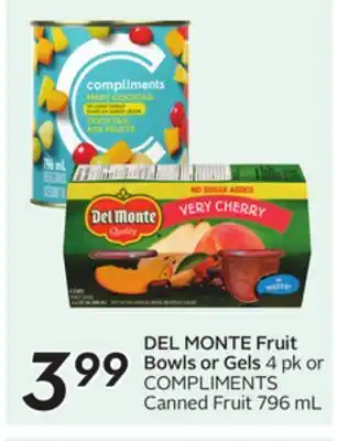 Sobeys DEL MONTE Fruit Bowls or Gels offer