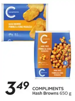 Sobeys COMPLIMENTS Hash Browns offer