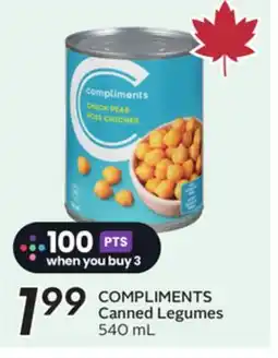 Sobeys COMPLIMENTS Canned Legumes offer