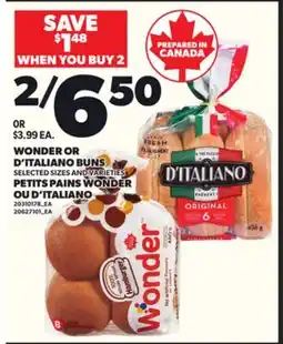 Independent Grocer WONDER OR D'ITALIANO BUNS offer