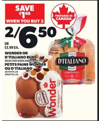 Independent Grocer WONDER OR D'ITALIANO BUNS offer