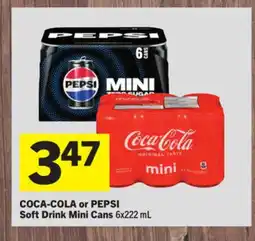 Foodland COCA-COLA or PEPSI Soft Drink Mini Cans offer