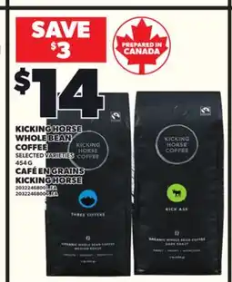 Independent Grocer KICKING HORSE WHOLE BEAN COFFEE, 454 G offer