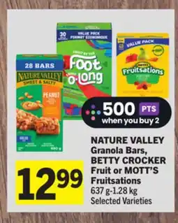 Foodland NATURE VALLEY Granola Bars, BETTY CROCKER Fruit or MOTT'S Fruitsations offer