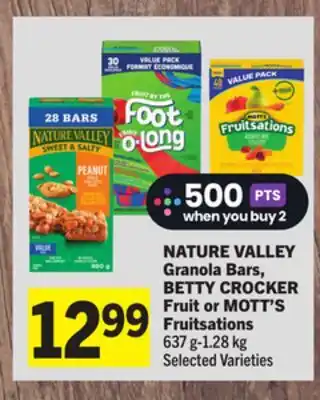 Foodland NATURE VALLEY Granola Bars, BETTY CROCKER Fruit or MOTT'S Fruitsations offer