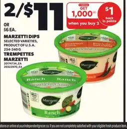 Independent Grocer MARZETTI DIPS, 254-340 G offer