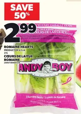 Independent Grocer ROMAINE HEARTS, 3'S offer