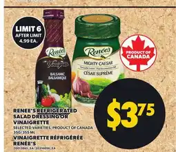 Independent Grocer RENEE'S REFRIGERATED SALAD DRESSING OR VINAIGRETTE, 350/355 ML offer
