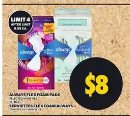 Independent Grocer ALWAYS FLEX FOAM PADS, 18-36'S offer
