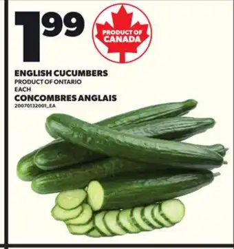 Independent Grocer ENGLISH CUCUMBERS offer
