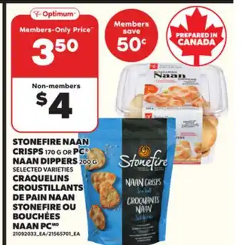 Independent Grocer STONEFIRE NAAN CRISPS 170 G, NAAN DIPPERS, 200 G offer