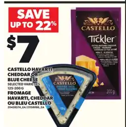 Independent Grocer CASTELLO HAVARTI, CHEDDAR OR BLUE CHEESE, 125-200 G offer