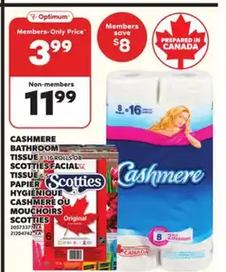 Independent Grocer CASHMERE BATHROOM TISSUE, 8-16 ROLLS OR SCOTTIES FACIAL TISSUE, 6'S offer