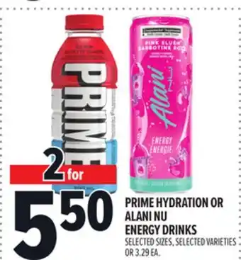 Metro PRIME HYDRATION OR ALANI NU ENERGY DRINKS offer