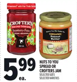 Metro NUTS TO YOU SPREAD OR CROFTERS JAM offer