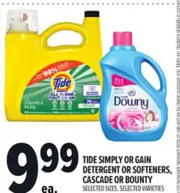 Metro TIDE SIMPLY OR GAIN DETERGENT OR SOFTENERS, CASCADE OR BOUNTY offer