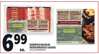Metro GREENFIELD BACON OR FROZEN BREAKFAST SAUSAGE offer