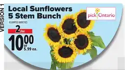 Metro LOCAL SUNFLOWERS 5 STEM BUNCH offer
