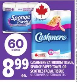 Metro CASHMERE BATHROOM TISSUE, SPONGE PAPER TOWEL OR SCOTTIES FACIAL TISSUE offer