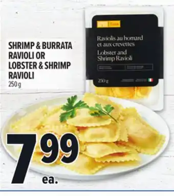 Metro SHRIMP & BURRATA RAVIOLI OR LOBSTER & SHRIMP RAVIOLI offer
