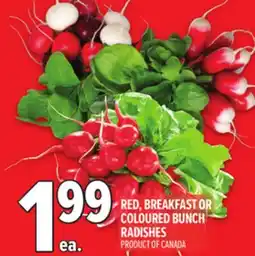 Metro RED, BREAKFAST OR COLOURED BUNCH RADISHES offer