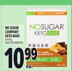 Metro NO SUGAR COMPANY KETO BARS offer
