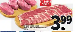 Metro ST LOUIS PORK SIDE RIBS OR BONELESS PORK SIRLOIN CHOPS offer