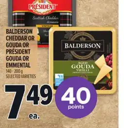 Metro BALDERSON CHEDDAR OR GOUDA OR PRÉSIDENT GOUDA OR EMMENTAL offer