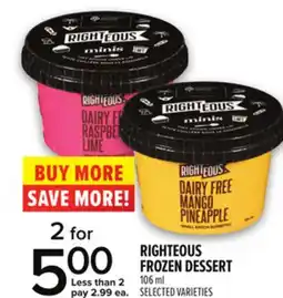Metro RIGHTEOUS FROZEN DESSERT offer