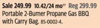 Canadian Tire Portable 2-Burner Propane Gas BBQ with Carry Bag offer