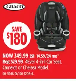 Canadian Tire Graco 4Ever 4-in-1 Car Seat, Camelot or Chelsea Model offer