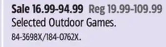 Canadian Tire Rec-Tek Selected Outdoor Games offer