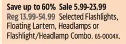 Canadian Tire Certified Selected Flashlights, Floating Lantern, Headlamps or Flashlight/Headlamp Combo offer