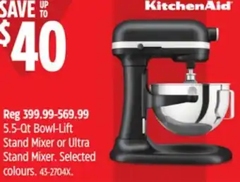Canadian Tire 5.5-Qt Bowl-Lift Stand Mixer or Ultra Stand Mixer offer